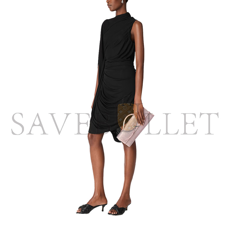 BOTTEGA VENETA LEATHER CRYSTAL-EMBELLISHED ANDIAMO CLUTCH BAG 844124  (33*13*3cm)